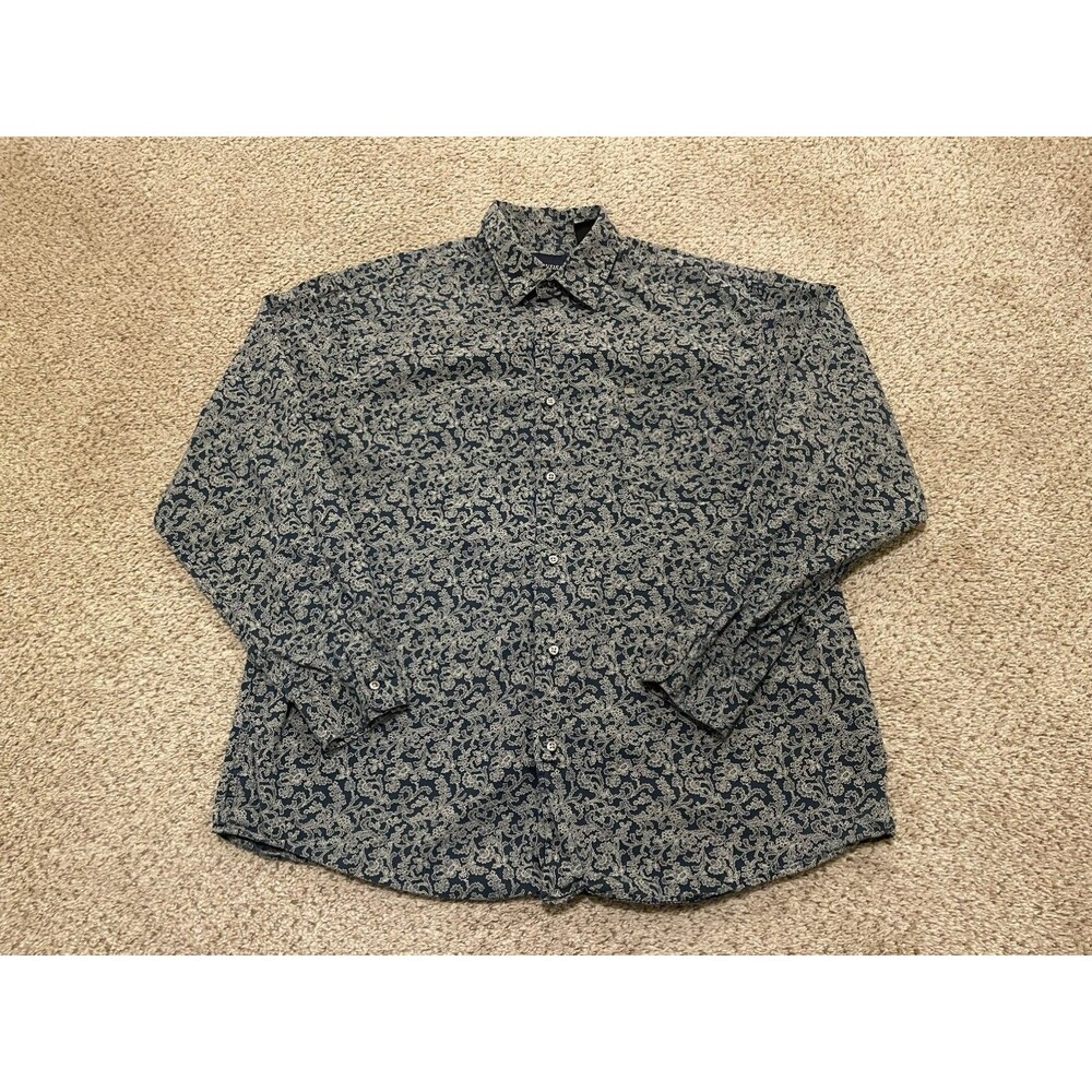 Nautica Shirt Mens XL Blue Button Down Long Sleeve Collared